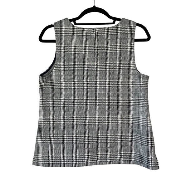 Banana Republic black and white houndstooth career wear tank. Size Mp - Picture 2 of 7